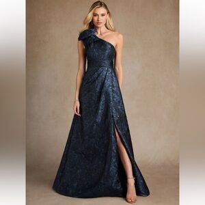 Azazie Easton One-Shoulder Midnight Blue Dress